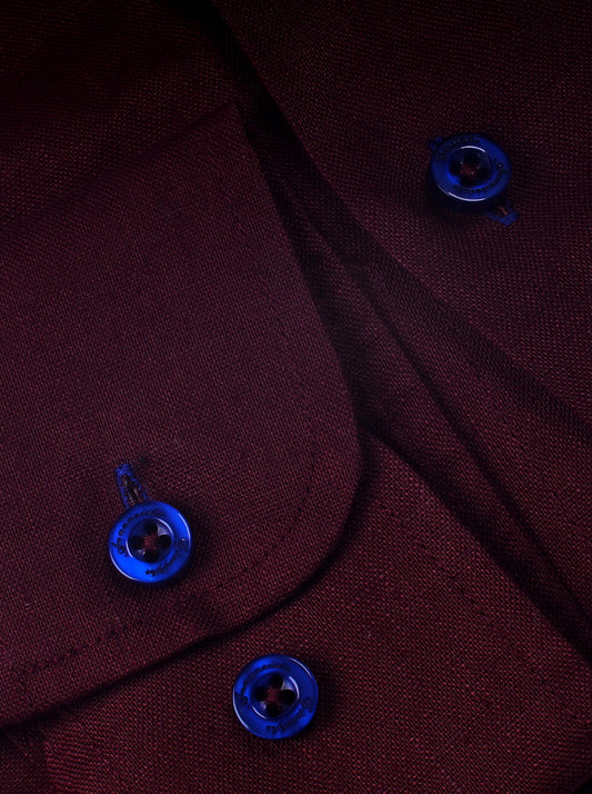 Burgundy solid Color Pure linen shirt