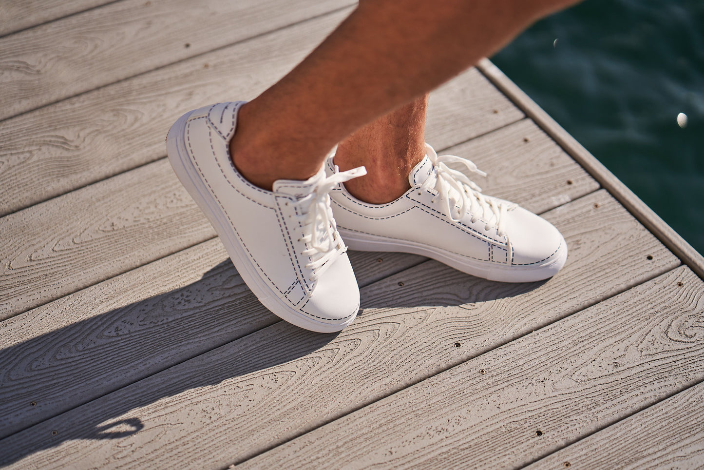 Leather Stitches Sneaker White and Blue