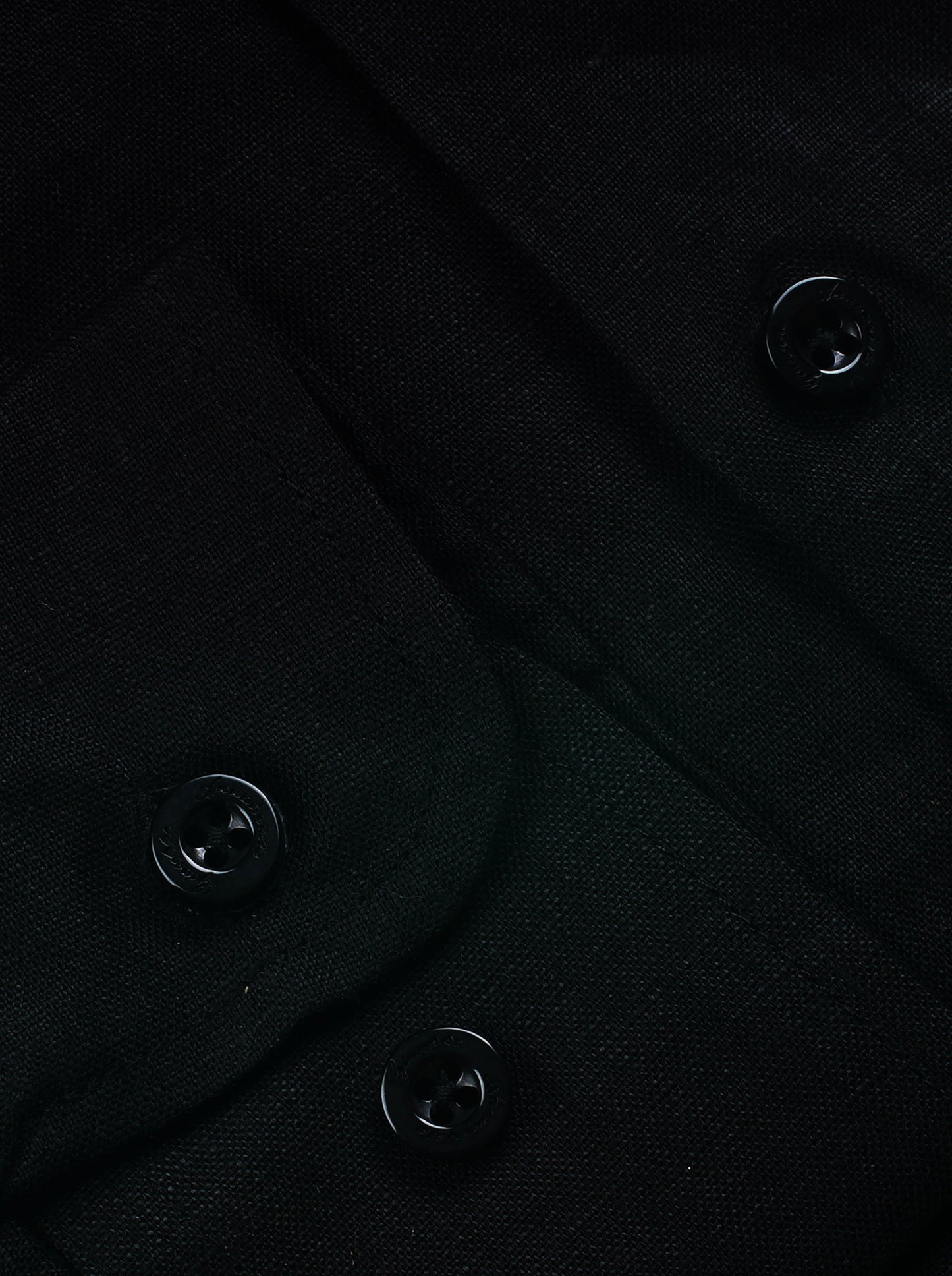 Black solid Color Pure linen shirt