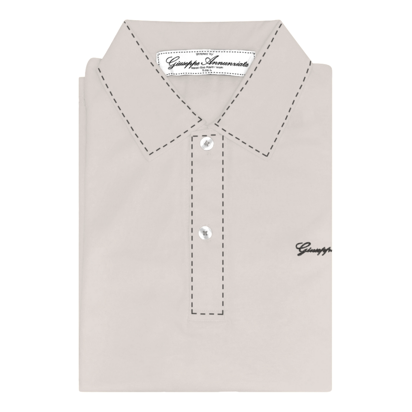 Stitches Polo White and Black