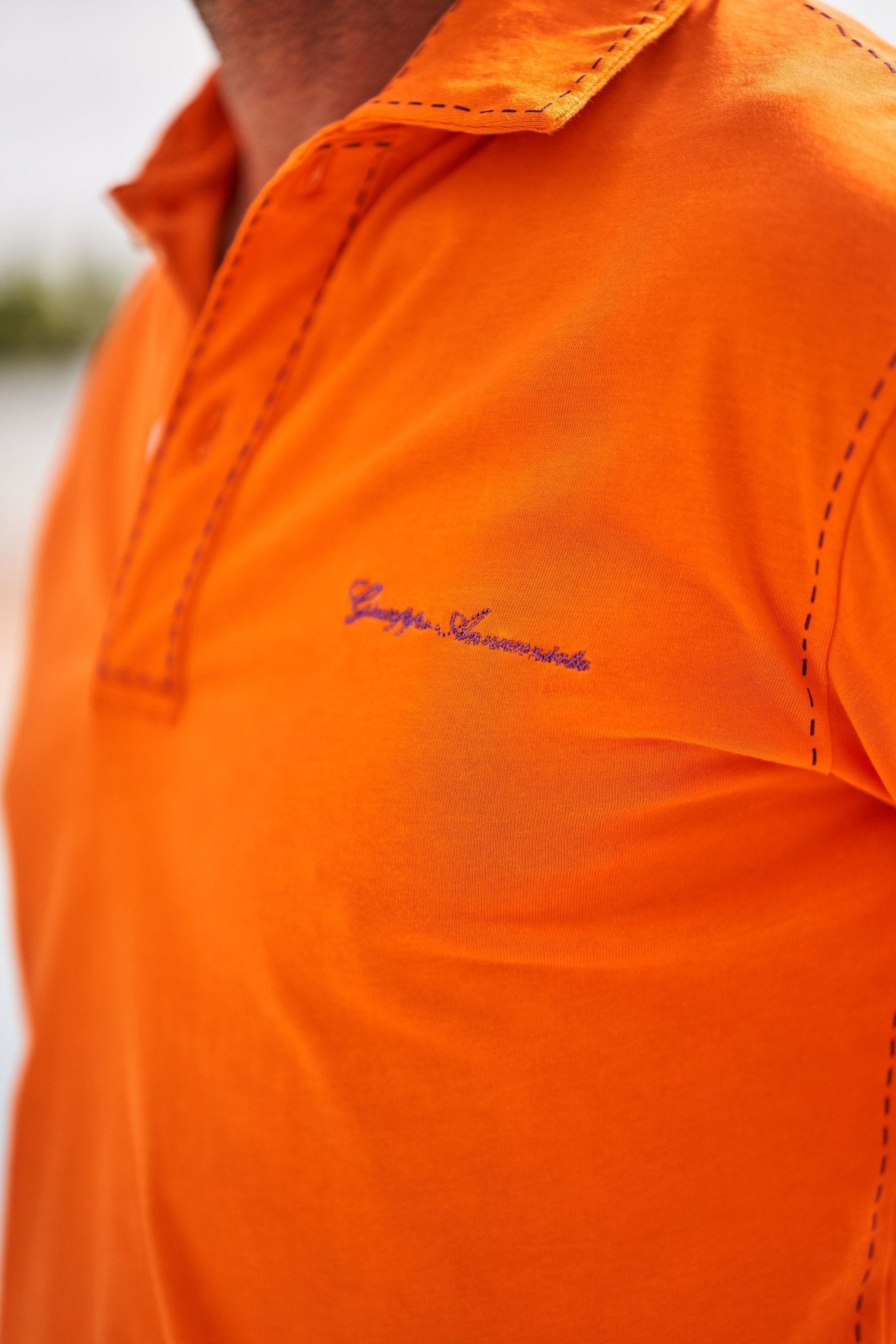 Stitches Polo Bluette and Red - Giuseppe Annunziata