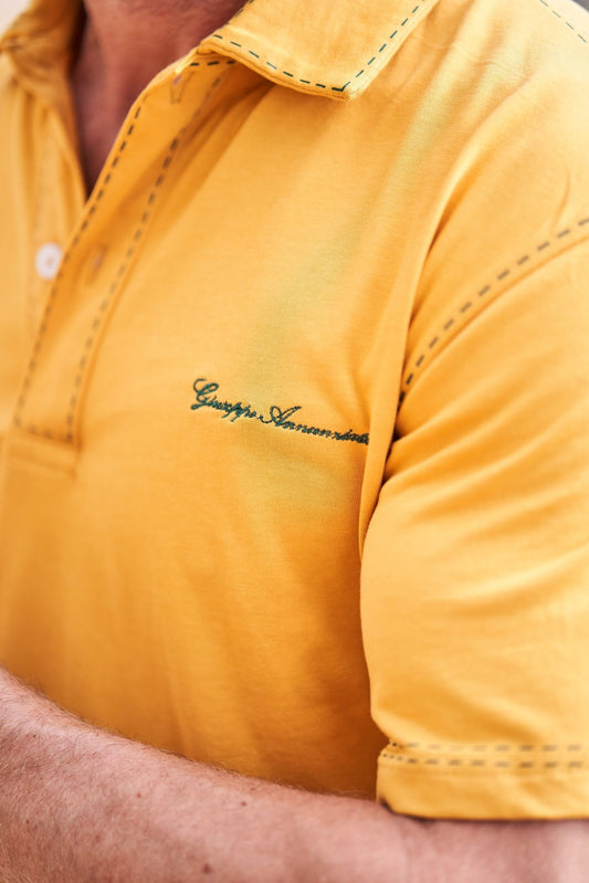 Stitches Polo Sugar Paper and Orange - Giuseppe Annunziata