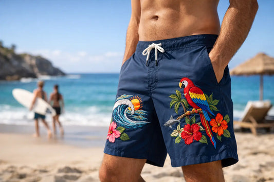 Embroidered Board Shorts That Refuse to Blend In