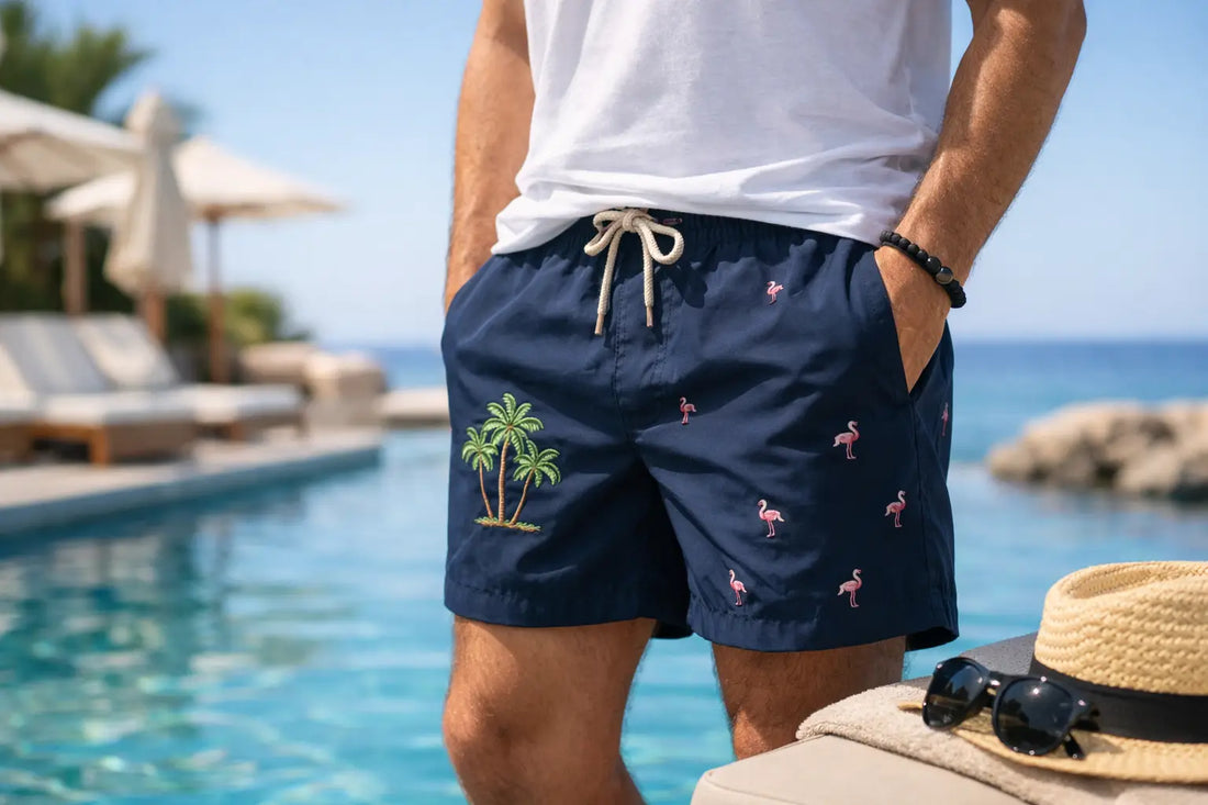 How to Style Embroidered Swim Shorts Right