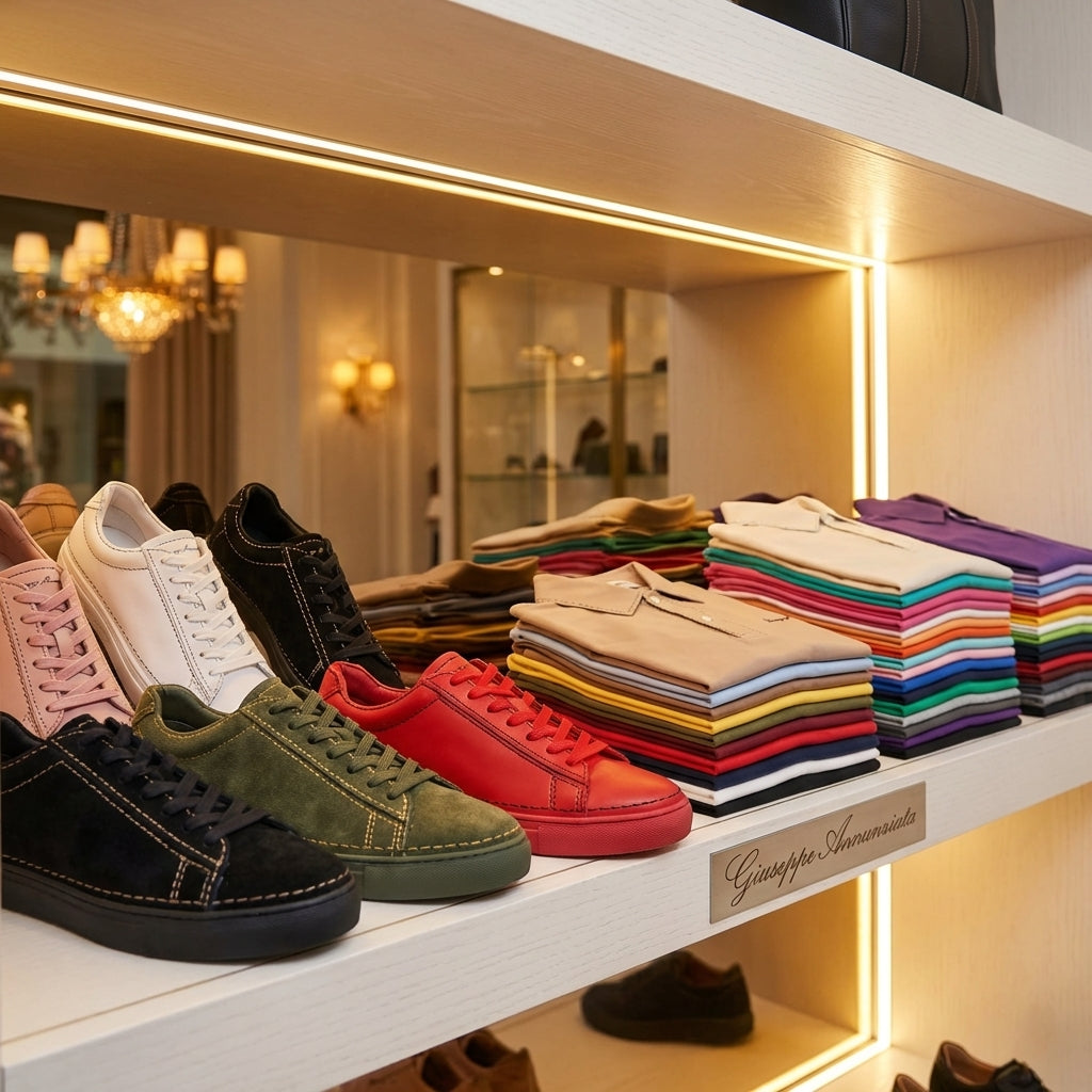 Suede Stitches Sneaker Green and Ocre