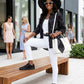 Suede Stitches Sneaker Black and Pale pink