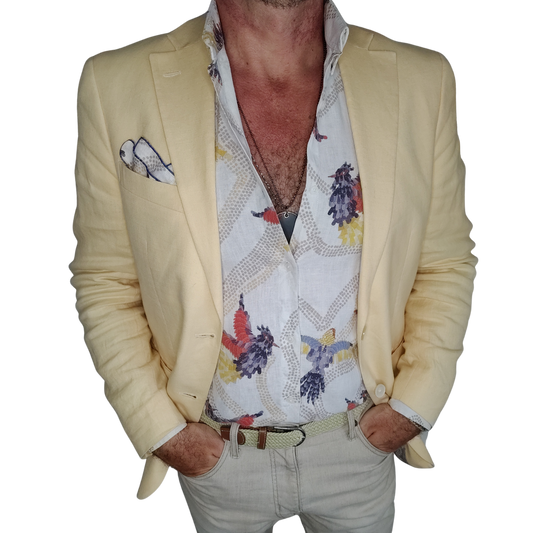 Phoenix White Pocketsquare
