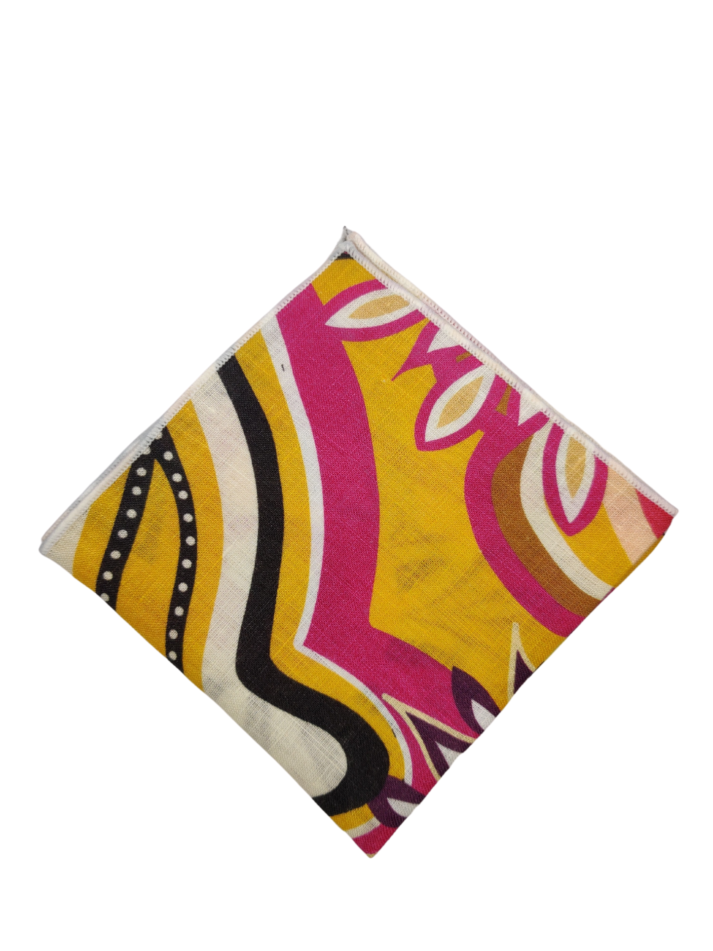 70's Yellow Linen Pocket square