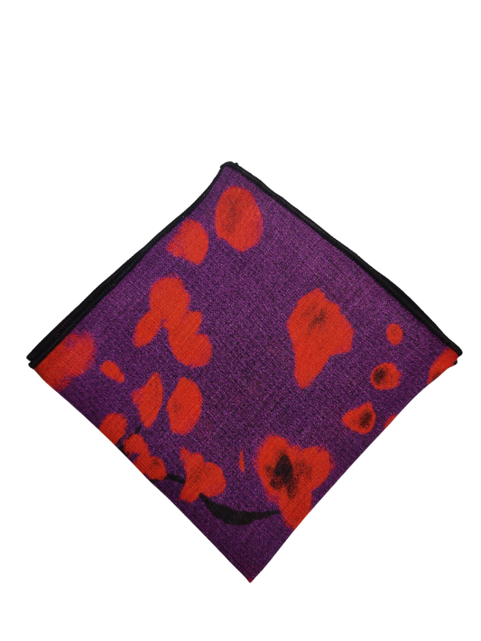 Cherry Blossom Purple  background Linen Pocket square