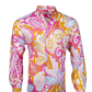 Printed Linen Shirt Flower Power Pink