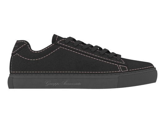 Suede Stitches Sneaker Black and Pale pink