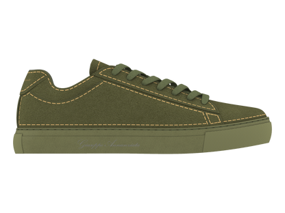 Suede Stitches Sneaker Green and Ocre