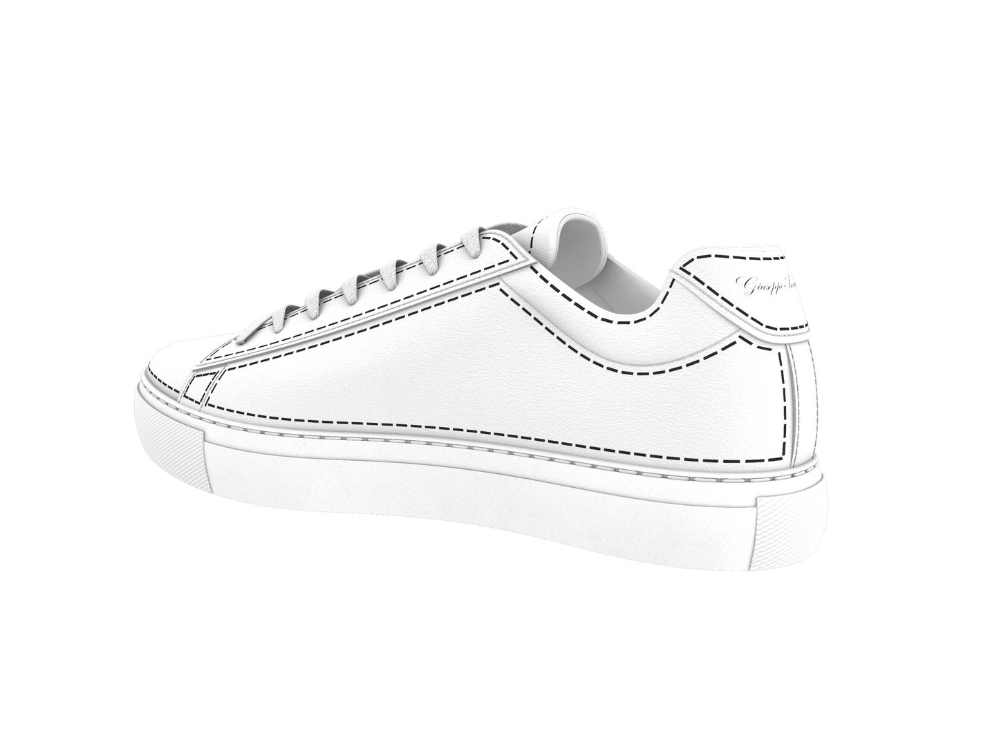 Leather Stitches Sneaker White and Black