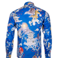 Printed Linen Shirt Japan Tiger Blue