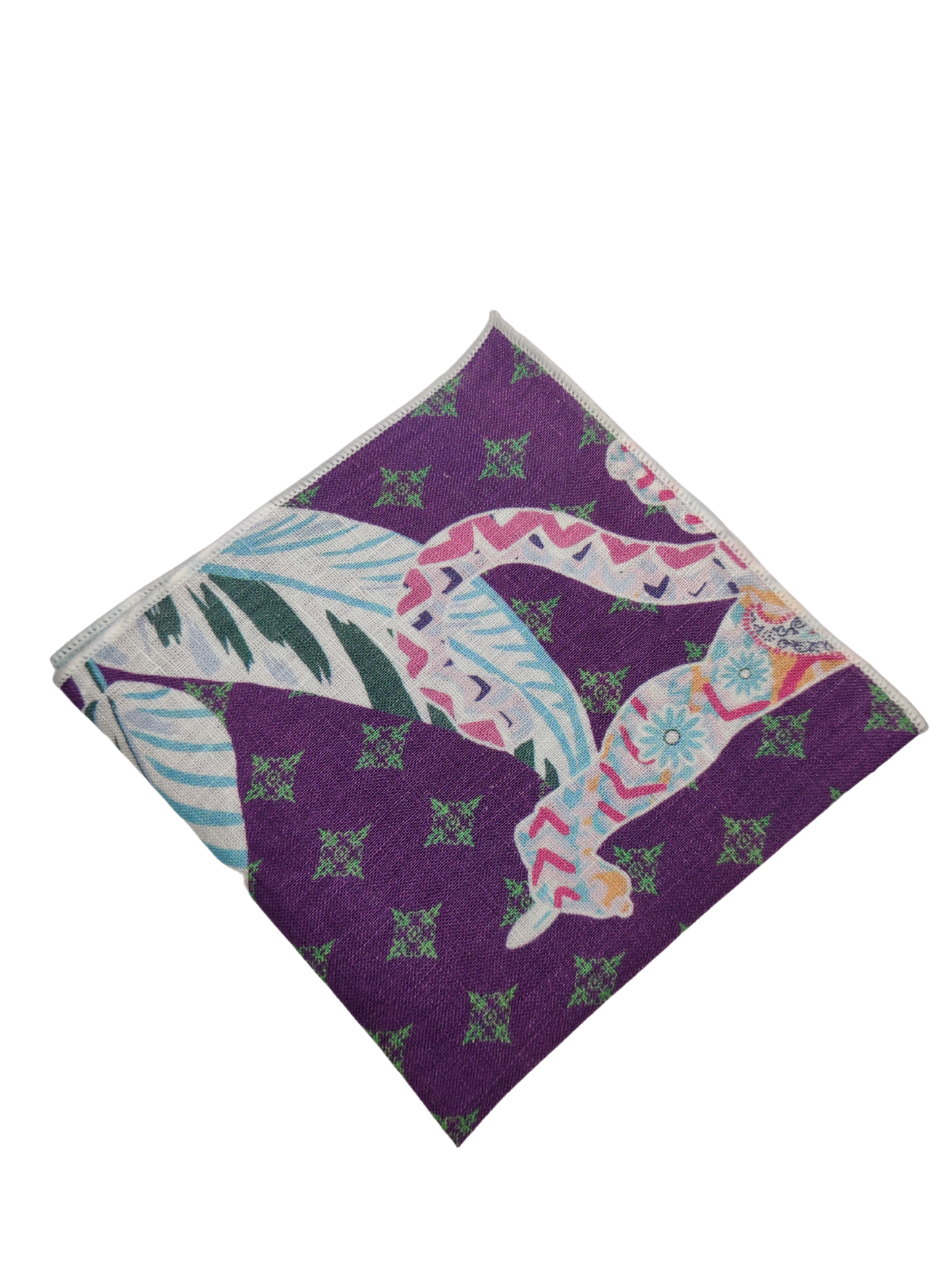 Mandala Tiger Purple  Linen Pocket square