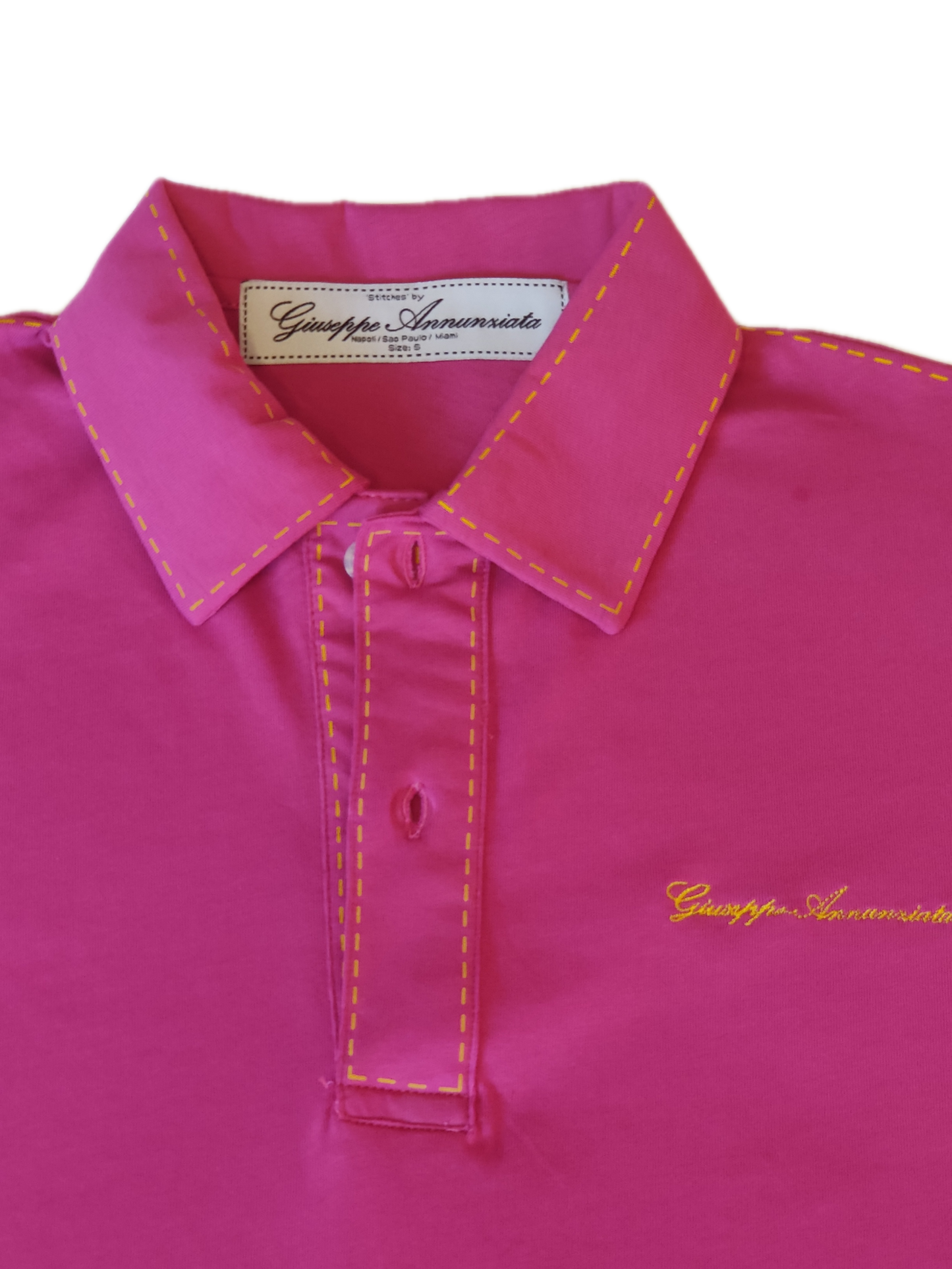 Stitches Polo Pale Pink and Black