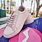Leather Stitches Sneaker  Pale Pink and  Black