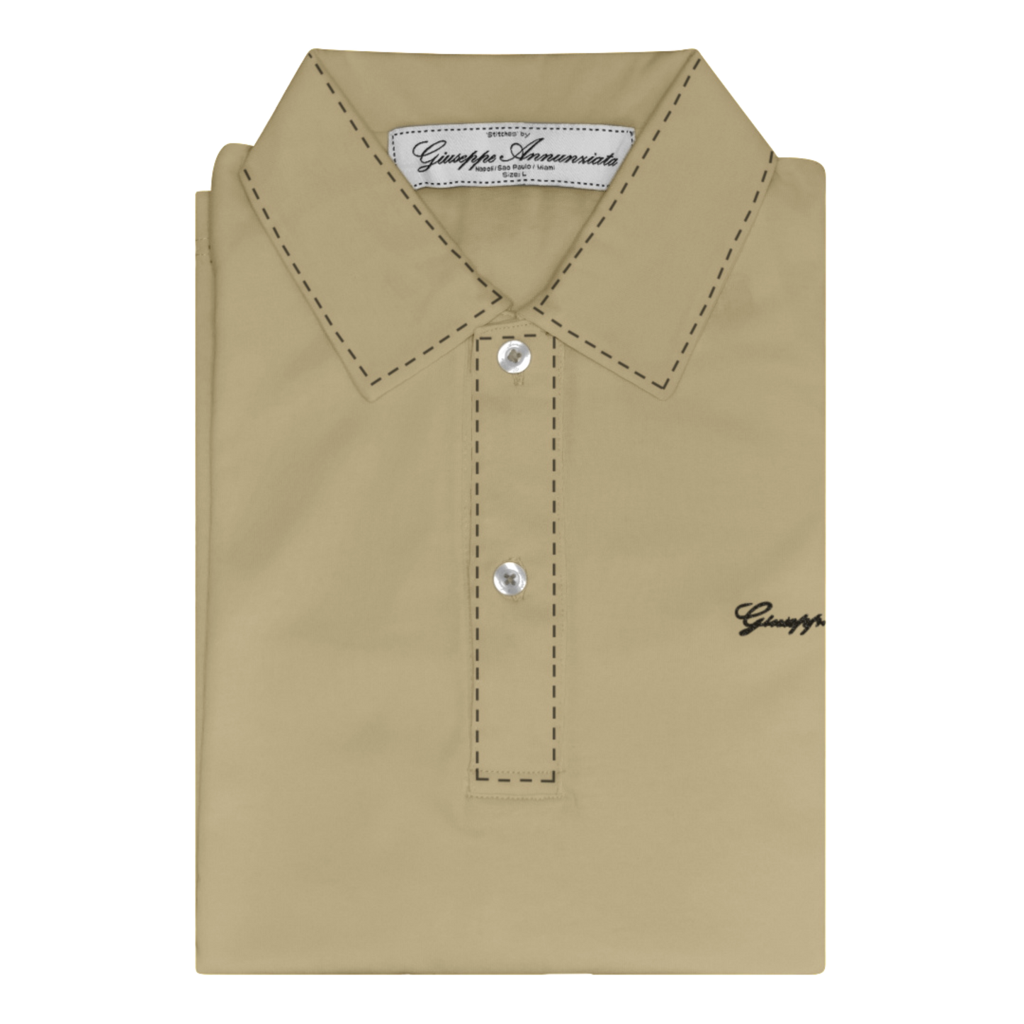 Stitches Polo Beige and Brown