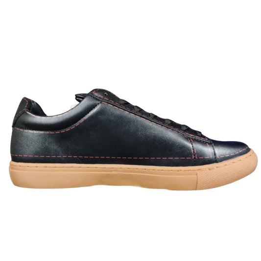 Leather Stitches Sneaker Black and Gum - Giuseppe Annunziata