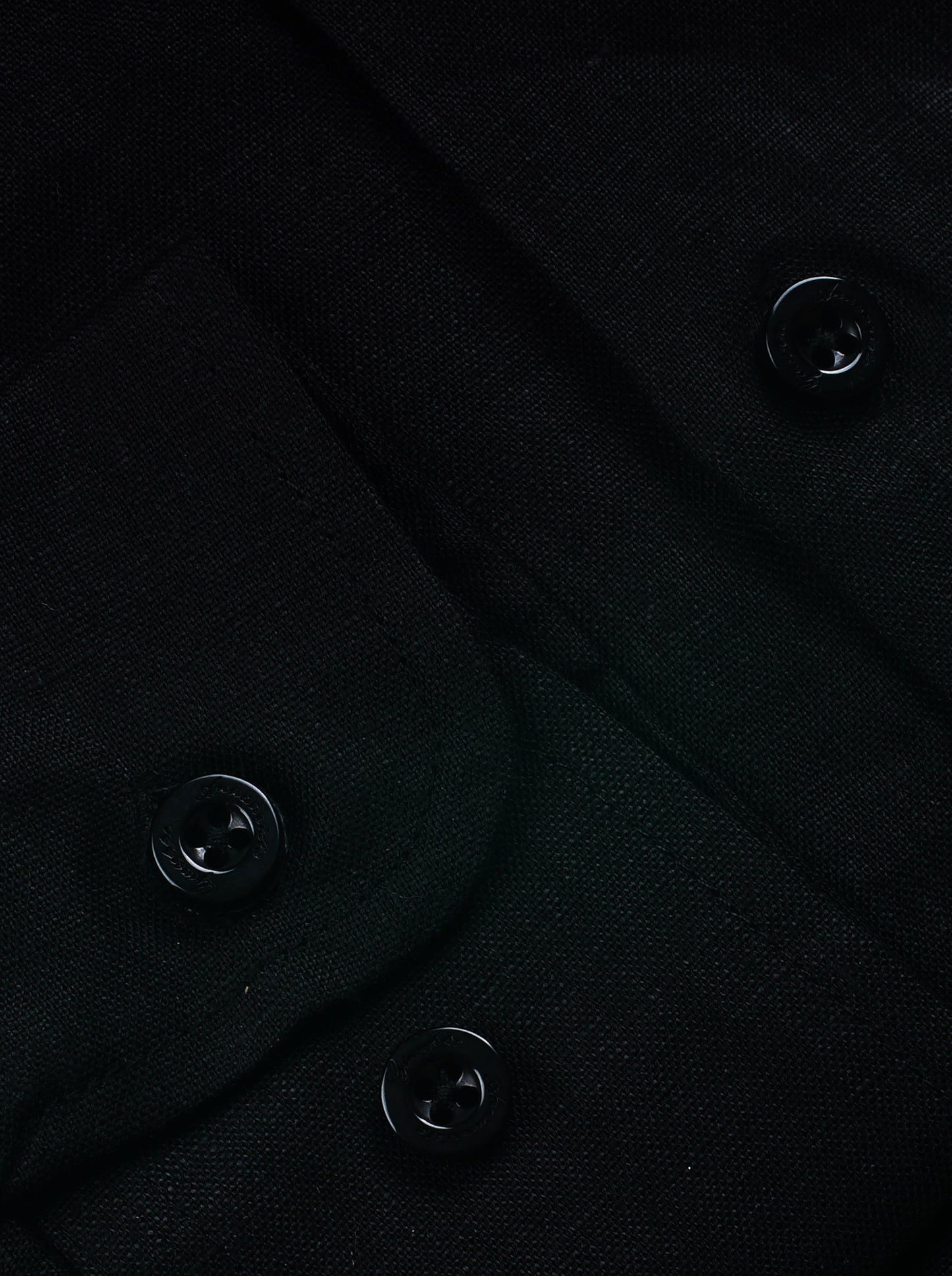 Black solid Color Pure linen shirt