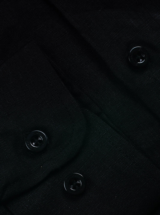 Black solid Color Pure linen shirt