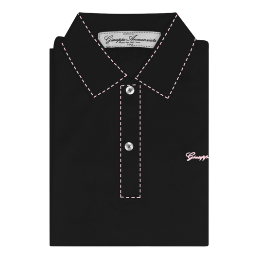 Stitches Polo Black and Pink