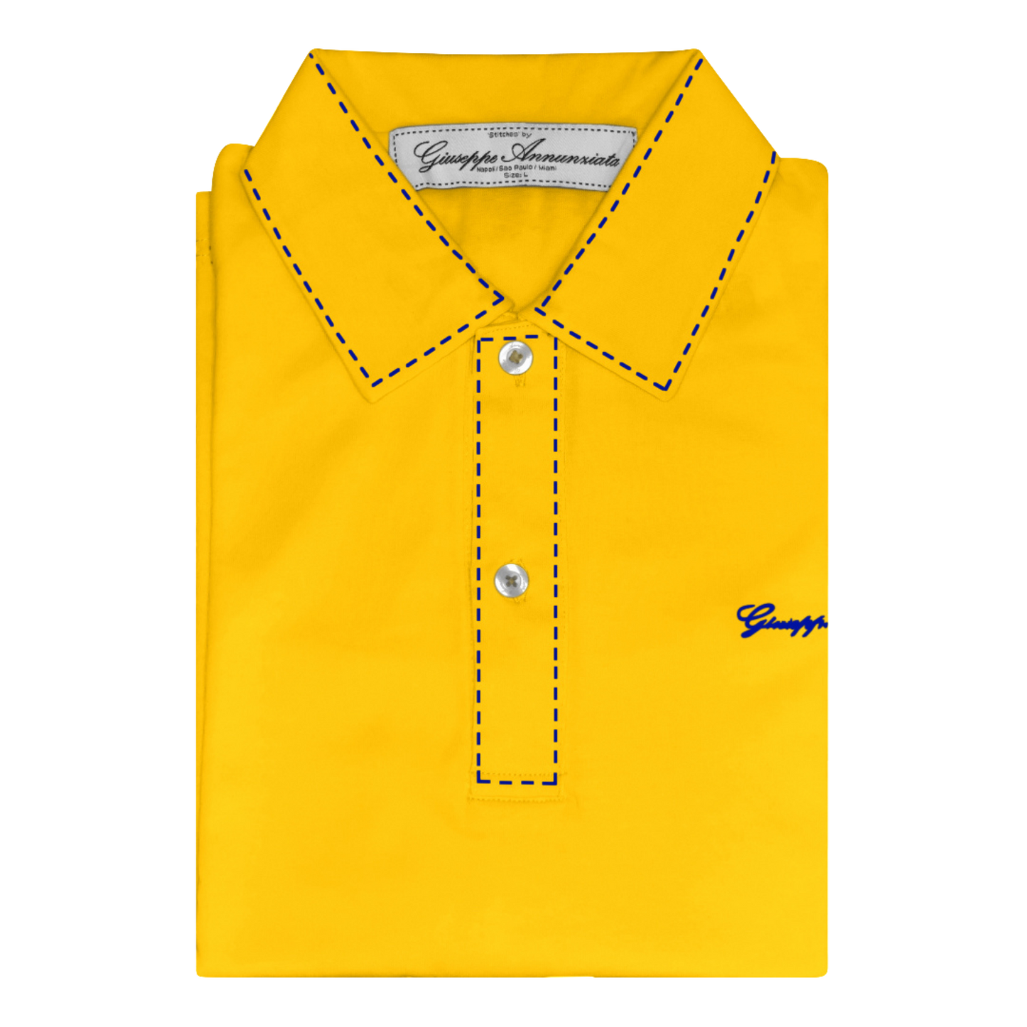 Stitches Polo Yellow and Blue