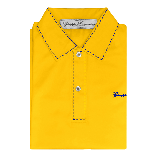 Stitches Polo Yellow and Blue