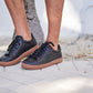 Leather Stitches Sneaker Black and Gum